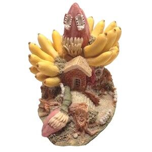Vintage Nagunya Originals Banana Cottage 1992 Miniature Village Piece